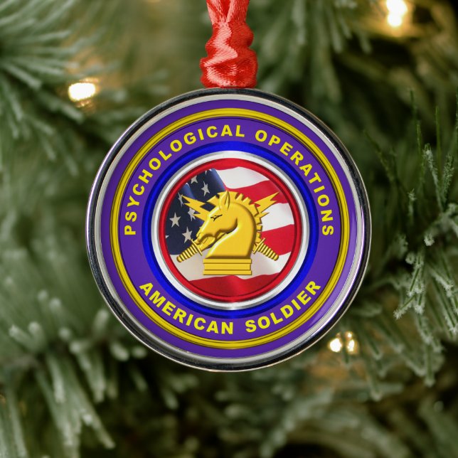 Proud Psychological Operations Veteran Christmas Metal Ornament (Tree)