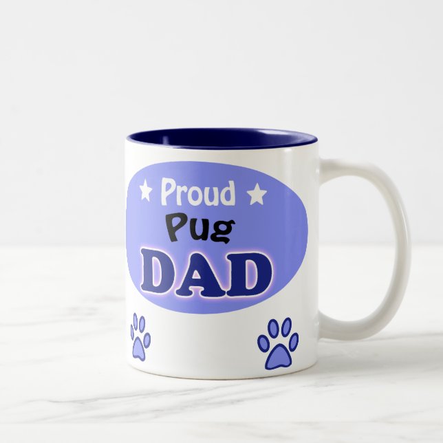 Proud Pug Dad Two-Tone Coffee Mug (Right)