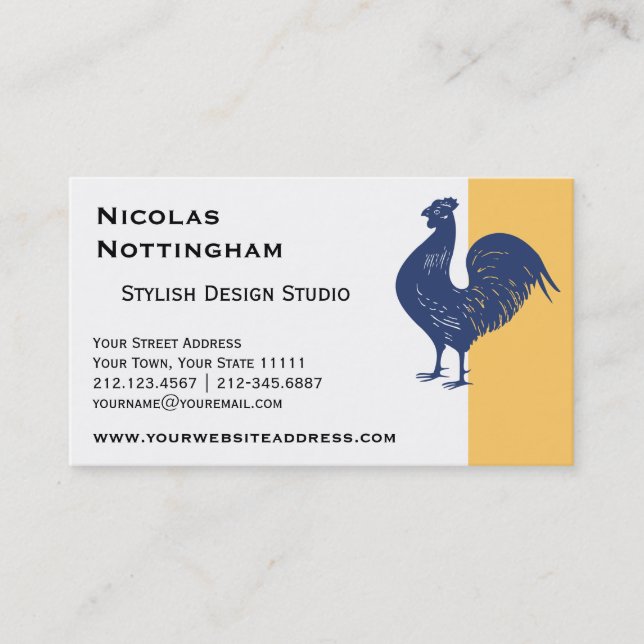 Proud Purple Rooster Business Card (Front)