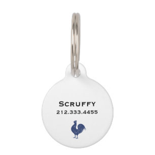 Proud Purple Rooster Pet Tag