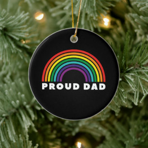 Proud Rainbow Dad Ceramic Ornament