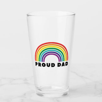 Proud Rainbow Dad Glass
