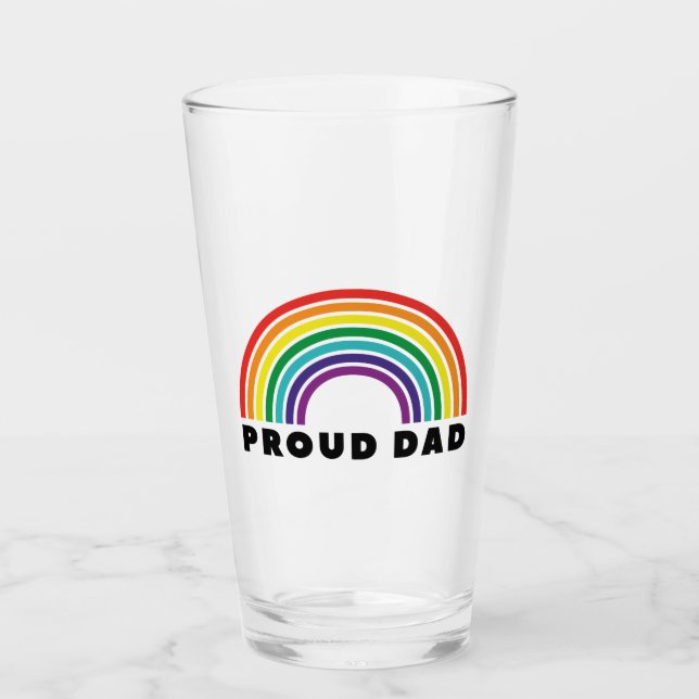 Proud Rainbow Dad Glass (Front)