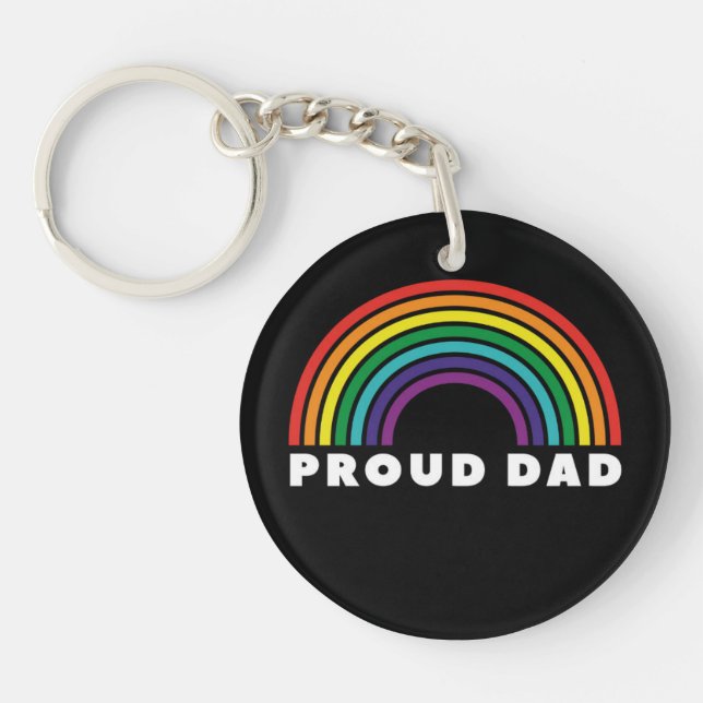 Proud Rainbow Dad Key Ring (Front)