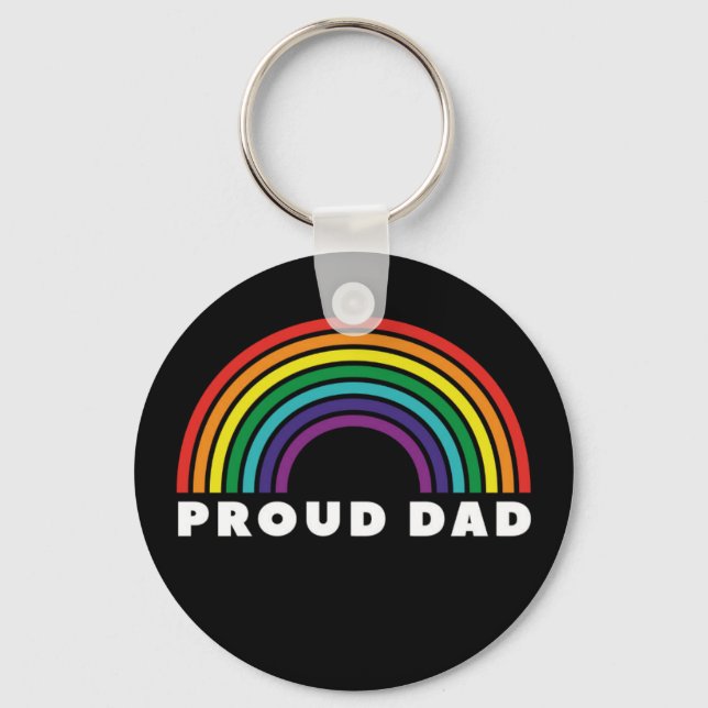 Proud Rainbow Dad Key Ring (Front)