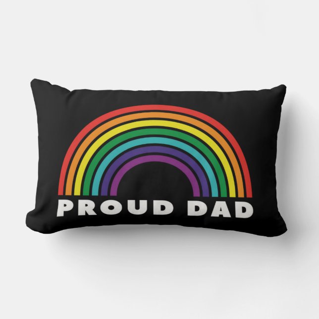 Proud Rainbow Dad Lumbar Cushion (Front)