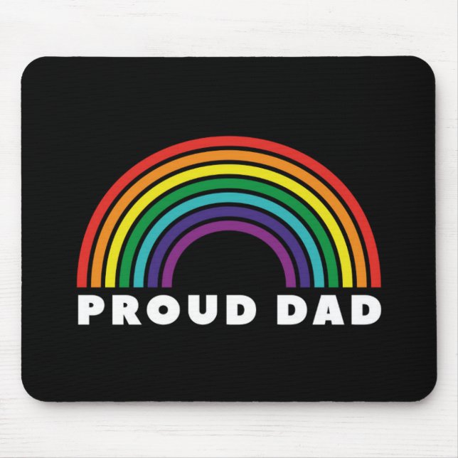 Proud Rainbow Dad Mouse Pad (Front)