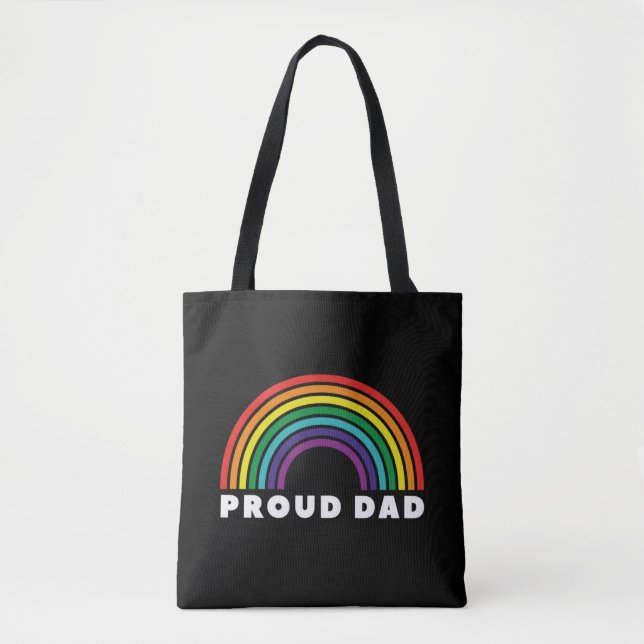 Proud Rainbow Dad Tote Bag (Front)