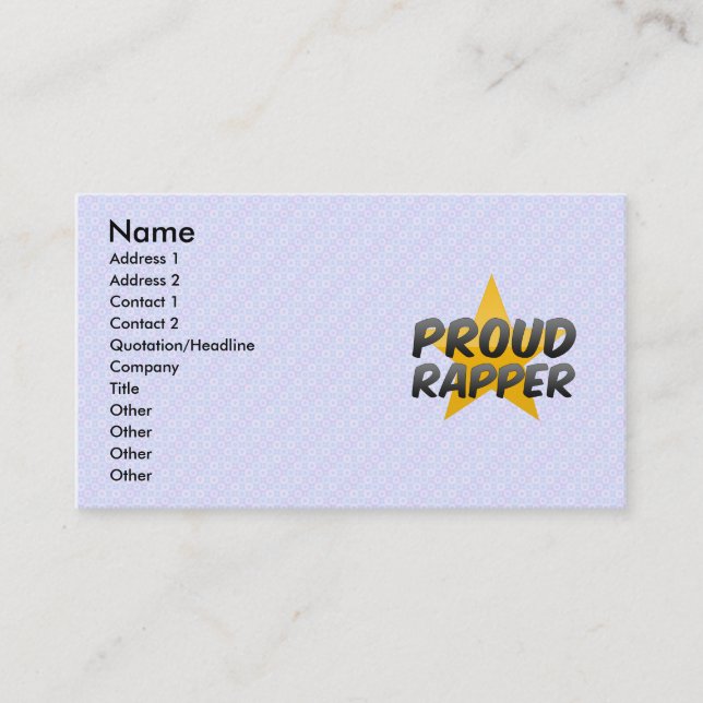 Proud Rapper Business Card (Front)