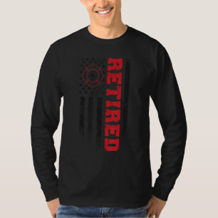 Proud Retired Firefighter Us Flag Fireman Retireme T-Shirt