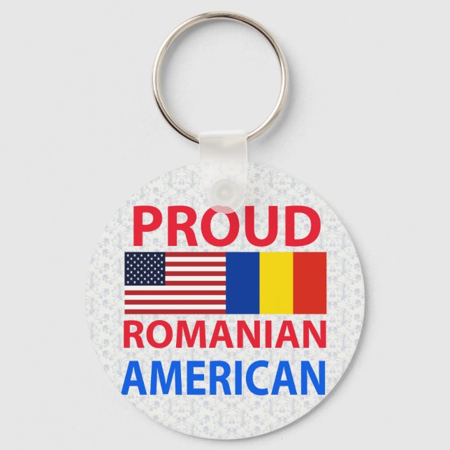 Proud Romanian American Key Ring (Front)