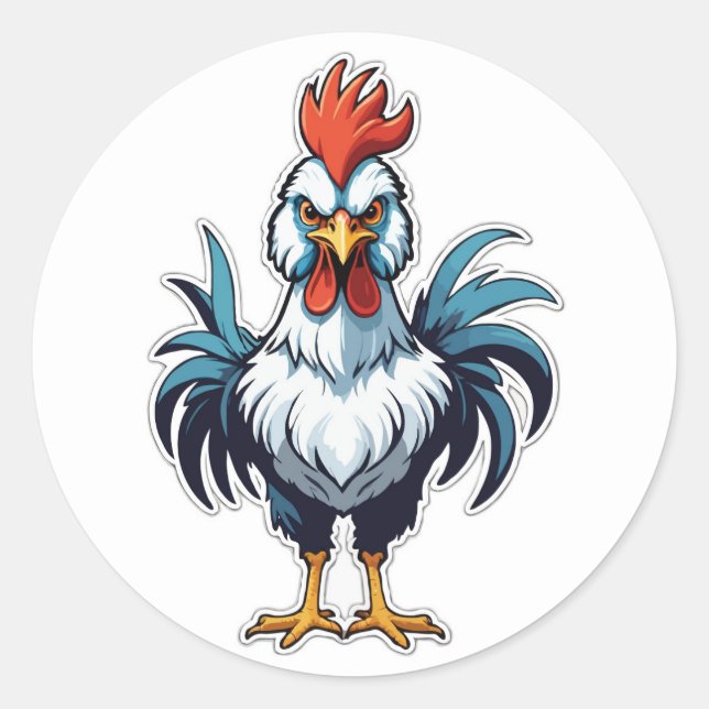 Proud Rooster - A Colourful and Vibrant Symbol Classic Round Sticker (Front)