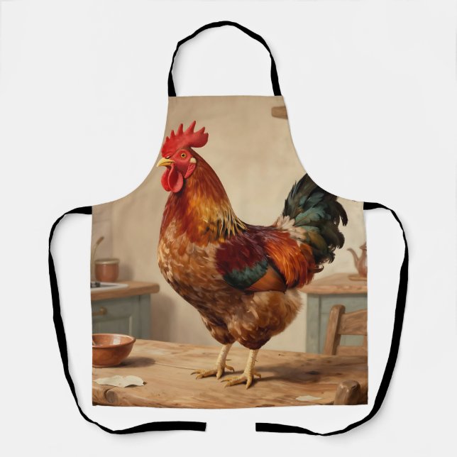 Proud Rooster Farmhouse Kitchen Apron (Front)