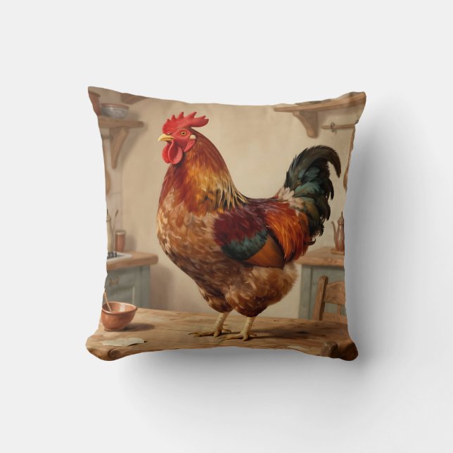 Proud Rooster Farmhouse Kitchen Cushion (Front)