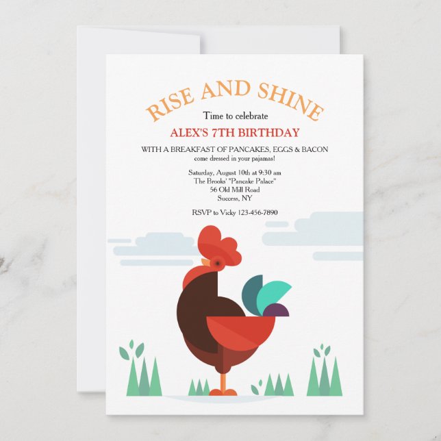 Proud Rooster Invitation (Front)