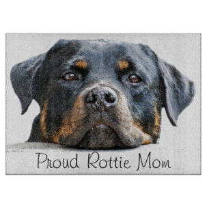 Proud Rottie Mum   Rottweiler Dog Face Cutting Board