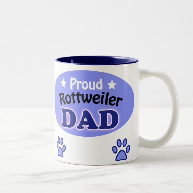 Proud Rottweiler Dad Two-Tone Coffee Mug (Right)