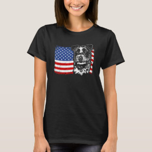 Proud Russell Terrier American Flag patriotic dog T-Shirt