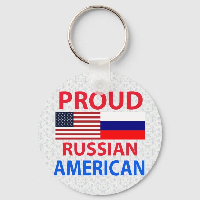 Proud Russian American Key Ring (Front)