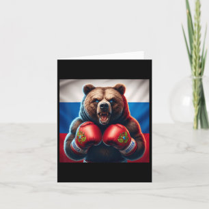 Proud Russian Bear Boxer Russia Kickboxer Boxing K Card