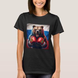 Proud Russian Bear Boxer Russia Kickboxer Boxing K T-Shirt