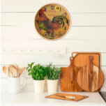 PROUD RUSTIC ROOSTER AMERICANA CLOCK<br><div class="desc">I love this rooster -- with a real wood frame. Would make a unique gift idea for another rural country farm or rustic rooster lover, or for someone like myself who lives in a big city. This clock features a proud rooster with an imaginary sun shining down. Order this custom...</div>
