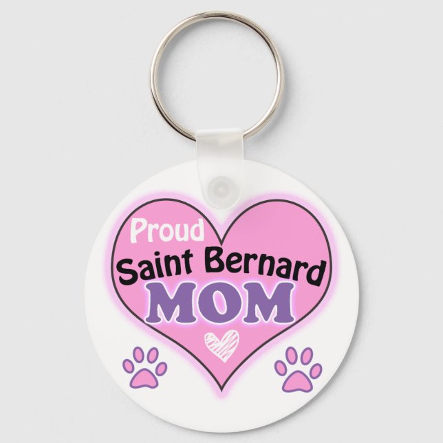 Proud Saint Bernard Mum Key Ring (Front)