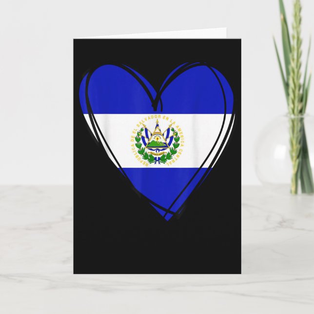 Proud Salvadoran Boy My Hello El Salvador Flag Hea Card (Front)