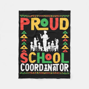 Proud School Coordinator Black History Month Afric Fleece Blanket