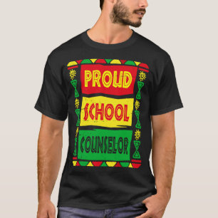 Proud School Counsellor Africa Pride Black History T-Shirt