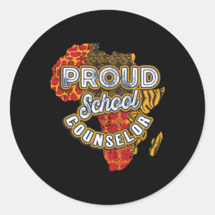 Proud School Counselor - Black History Month Classic Round Sticker