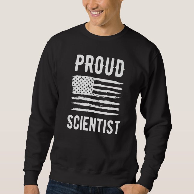 Proud Scientist Profession American Flag Premium Sweatshirt (Front)