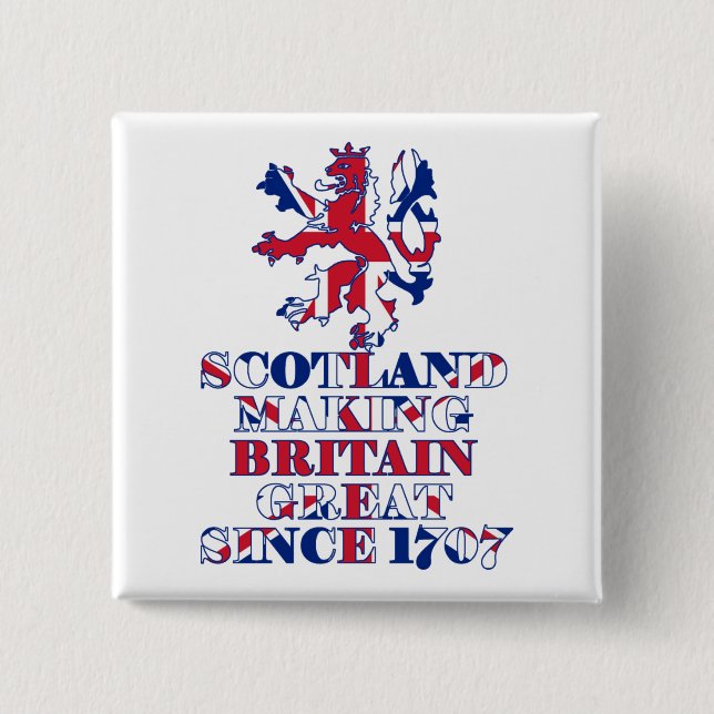 Proud Scottish and British 15 Cm Square Badge (Front)