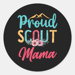 Proud Scout Mama Happy Mothers Day Camping Scoutin Classic Round Sticker