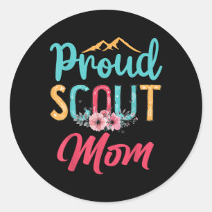 Proud Scout Mum Happy Mothers Day Camping Scouting Classic Round Sticker