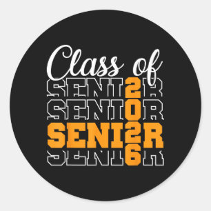 Proud Senior 2026 Graduation High School Cl Of 26 Classic Round Sticker