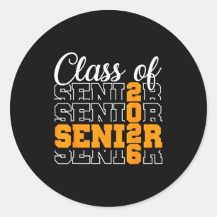 Proud senior 2026 graduation high school class of classic round sticker