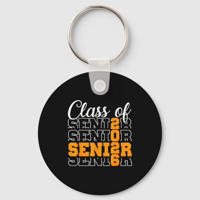 Proud senior 2026 graduation high school class of key ring (Front)