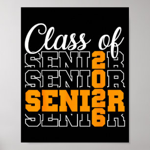 Proud senior 2026 graduation high school class of poster