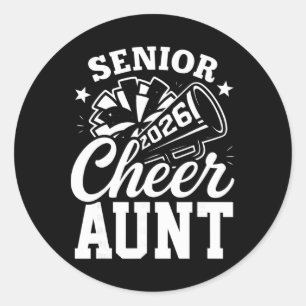 Proud Senior Cheer Aunt 2026 Cheerleader Aunt Cl O Classic Round Sticker