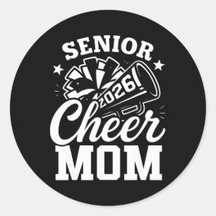 Proud Senior Cheer Mum 2026 Cheerleader Mum Cl Of Classic Round Sticker