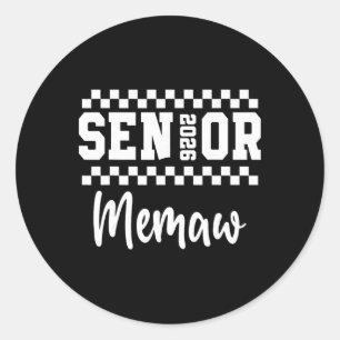 Proud Senior Memaw 2026 Senior 2026 Cl Of 2026 Mem Classic Round Sticker