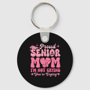 Proud Senior Mum 2025 Funny Joke Crying Graduation Key Ring