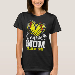 Proud Senior Mum Cl Of 2026 Softll Graduation Hear T-Shirt