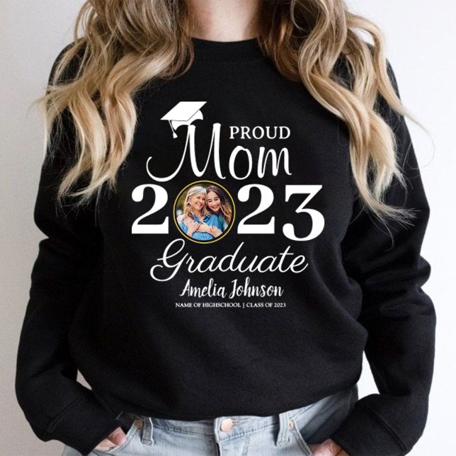 Proud Senior Mum Graduation 1 Photo  T-Shirt (Proud Mom of the Graduate T-Shirt)