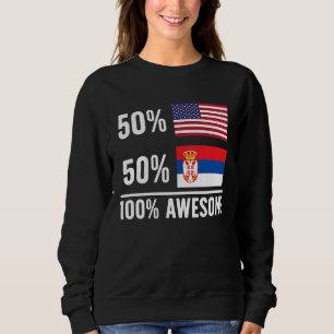 Proud Serbian American Flag Serbia Heritage USA Sweatshirt