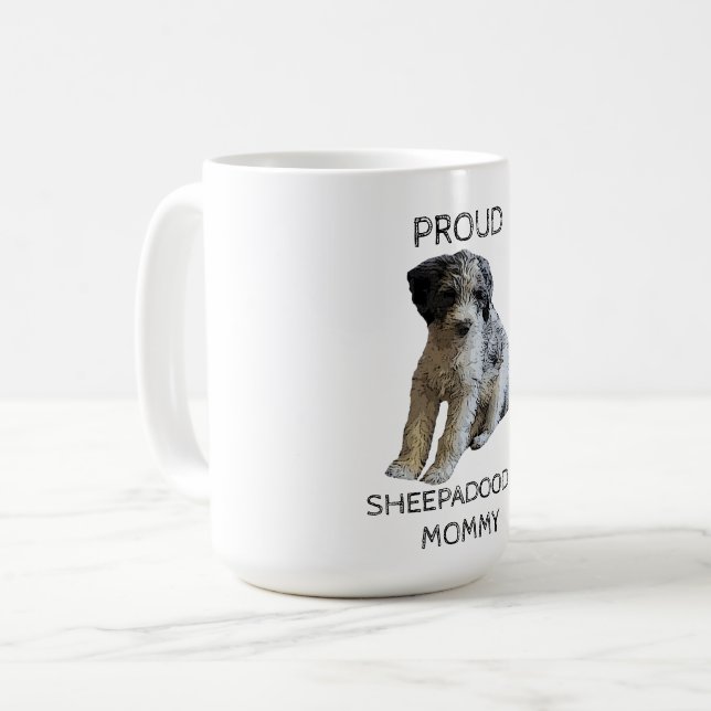 Proud Sheepadoodle Mummy Coffee Mug (Front Left)