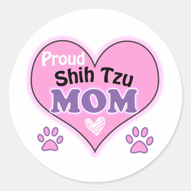 Proud Shih Tzu mum Classic Round Sticker (Front)