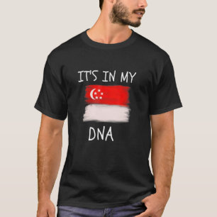 Proud Singaporean It's In My DNA Singapore Flag Me T-Shirt