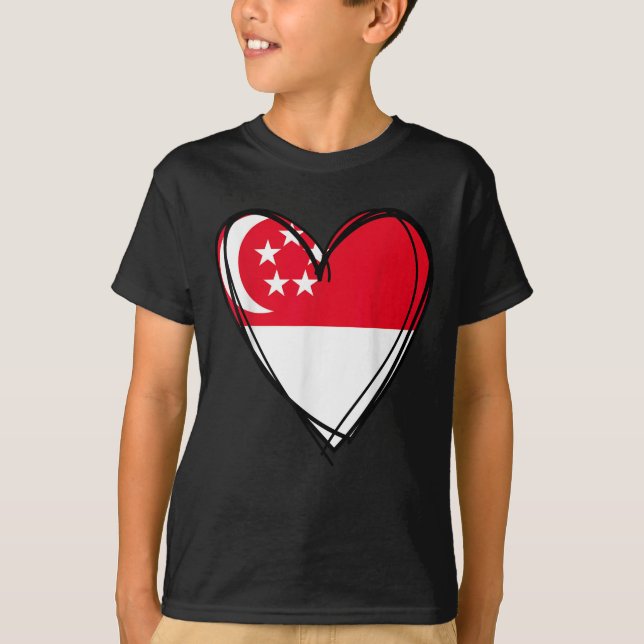 Proud Singarean Boy Girl Aunt Dad Mum Singare Flag T-Shirt (Front)